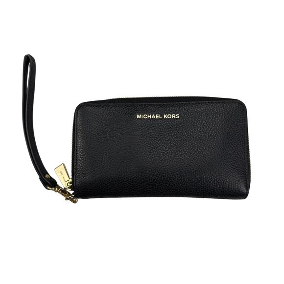 MICHAEL KORS Jet Set Pebbled Leather Continental Wristlet Wallet - Picture 1 of 8